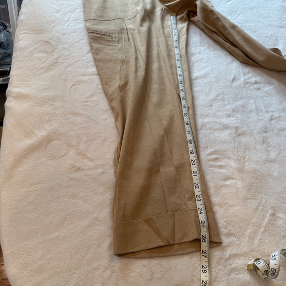 Vince Tan High Waist Linen Blend Cropped Straight Leg Trouser Pants 45698 - Picture 8 of 10